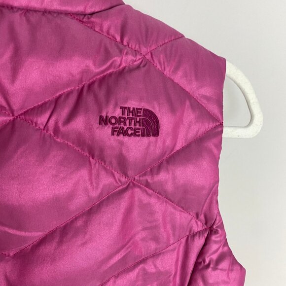The North Face 550 Goose Down Puffer Vest Iridescent Pink Quilted Womens Small - Picture 9 of 9